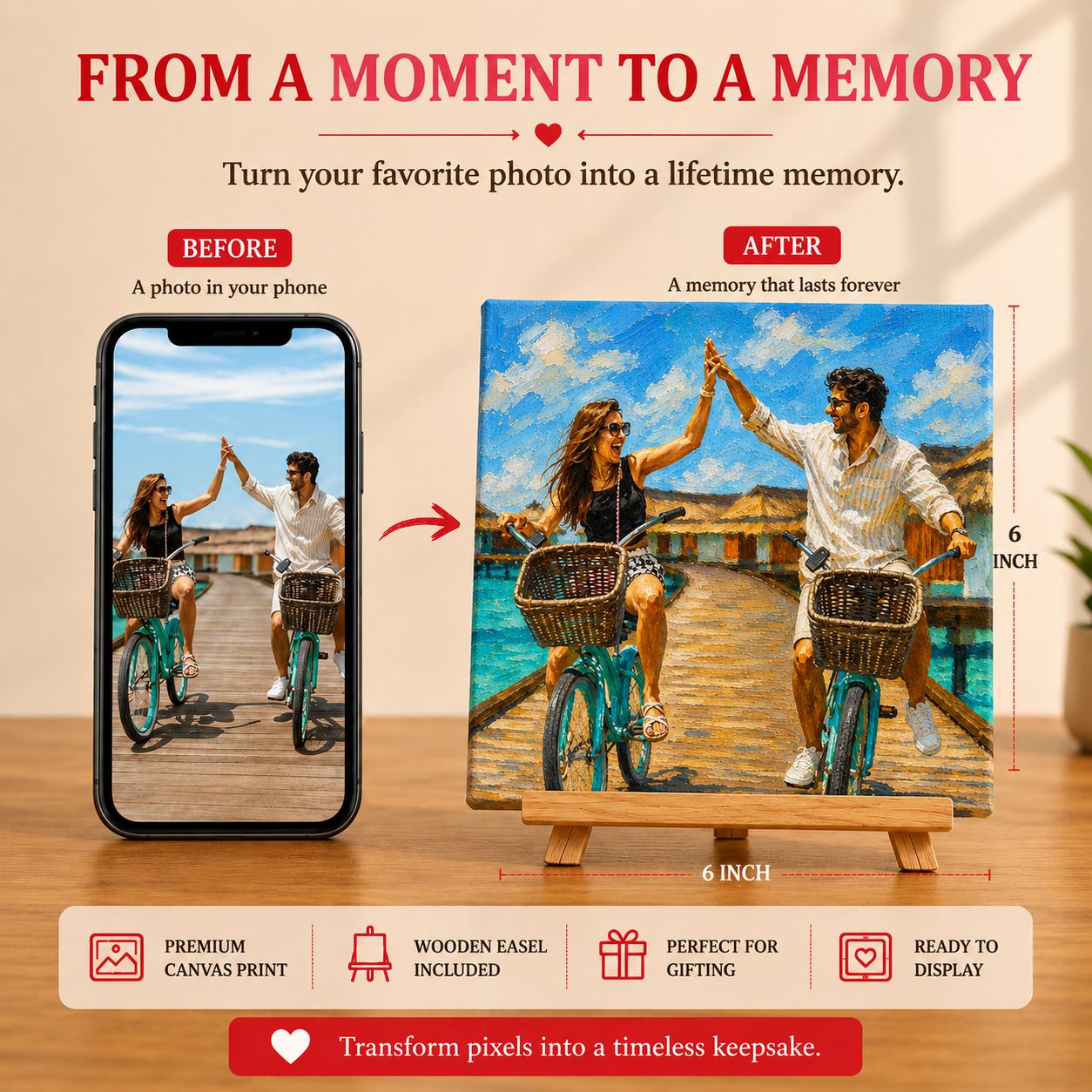 Turn Plain Images into Mini Printed Canvas Art (Print Style: Painting Effect)